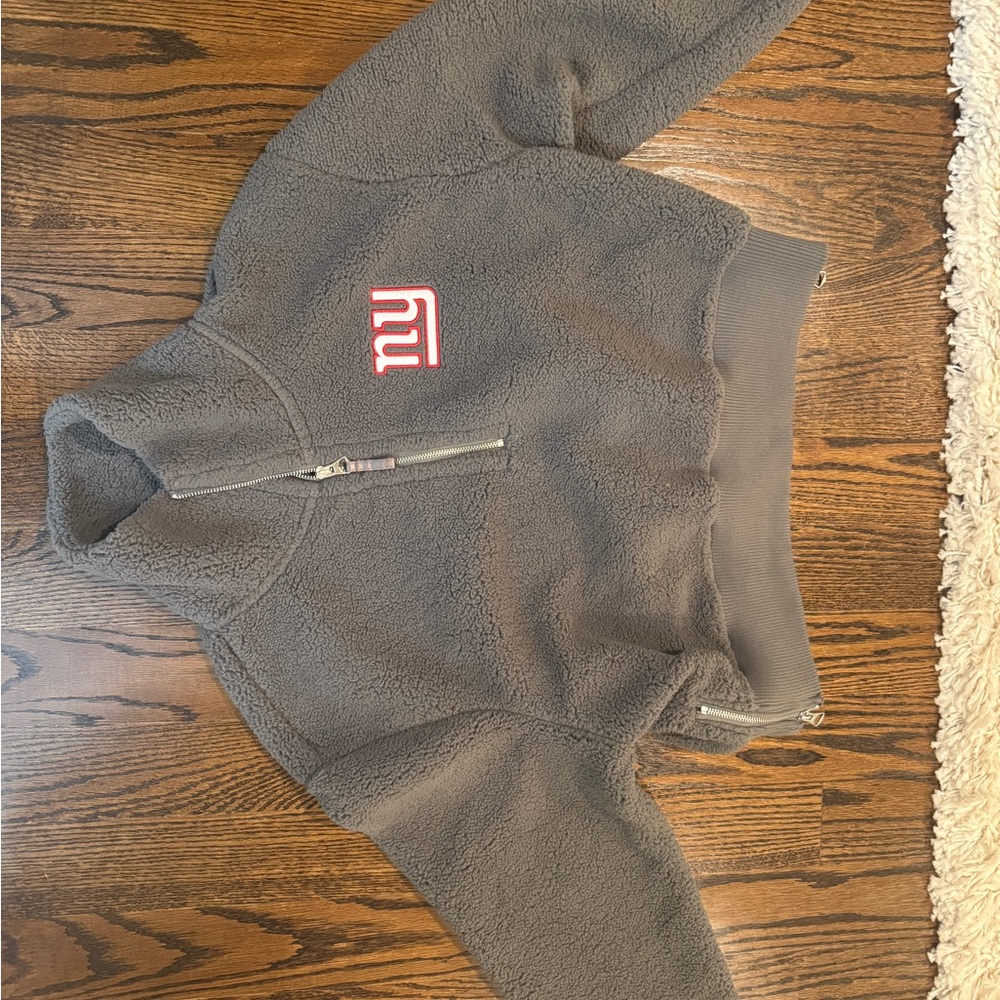 Women’s Gray NY Giants 1/4 Zip Fleece
